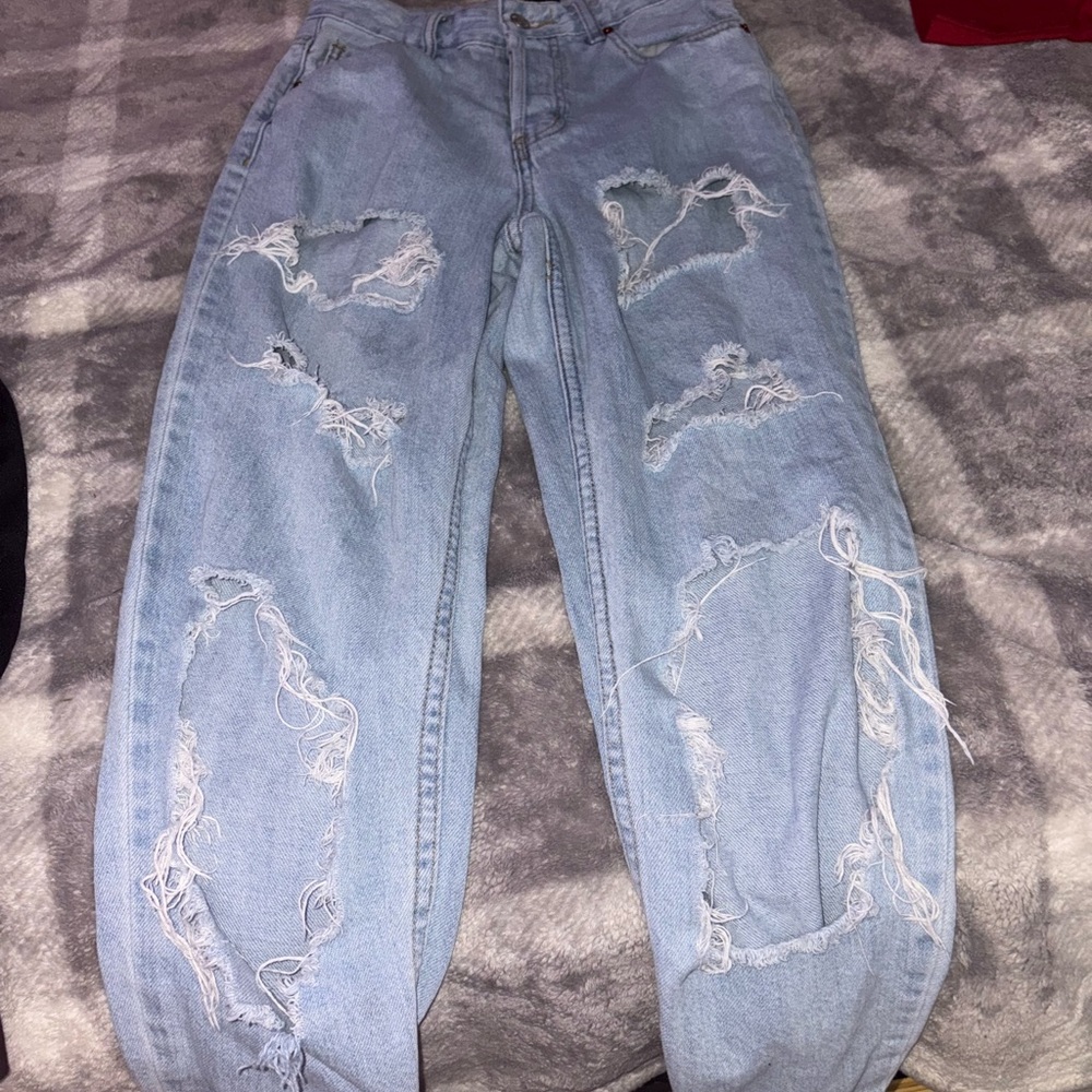Distressed Light Blue Women's Jeans